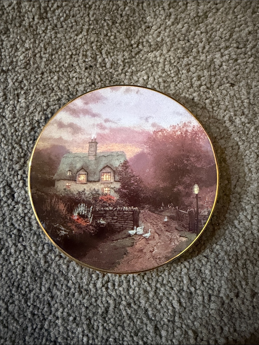 Thomas Kinkade’s enchanted seasons mini plate “open gate cottage” 8th issue